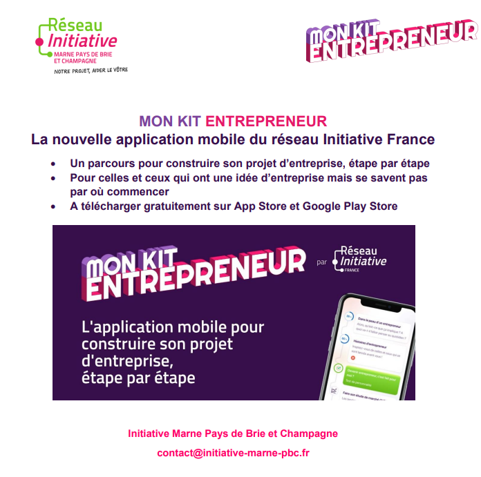 Application « Mon kit entrepreneur » pour les créateurs et repreneurs d’entreprises