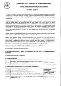 Compte-rendu du Conseil communautaire du 4 juin 2025