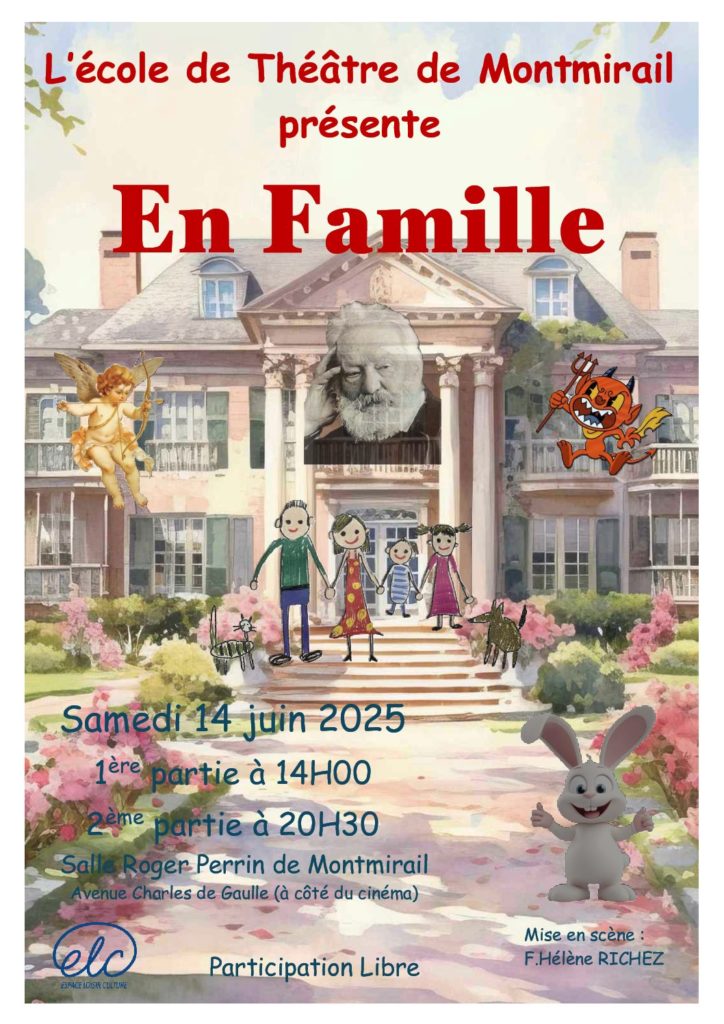 ELC Comédie Fhélène – Spectacle de l’école de théâtre « en famille » le 14 juin à 14h00 et 20h30