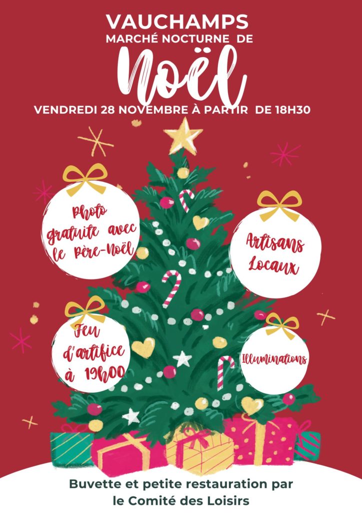 Vauchamps – Marché de Noël le vendredi 28 novembre à partir de 18h30