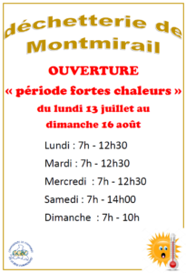Horaires fortes chaleur déchetterie