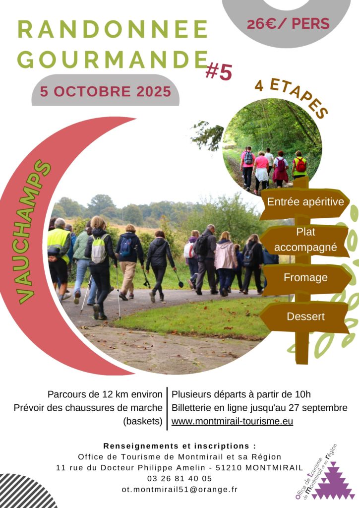 OTMR – Randonnée gourmande le 5 octobre à Vauchamps