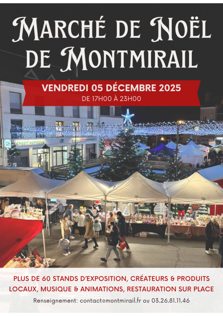 Ville de Montmirail – Marché de Noël le 5 décembre à 17h