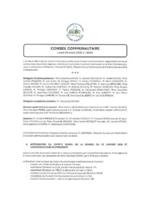 Procès-verbal du Conseil communautaire du 9 mars 2026