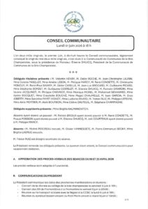 Procès-verbal du Conseil communautaire du 1 juin 2026