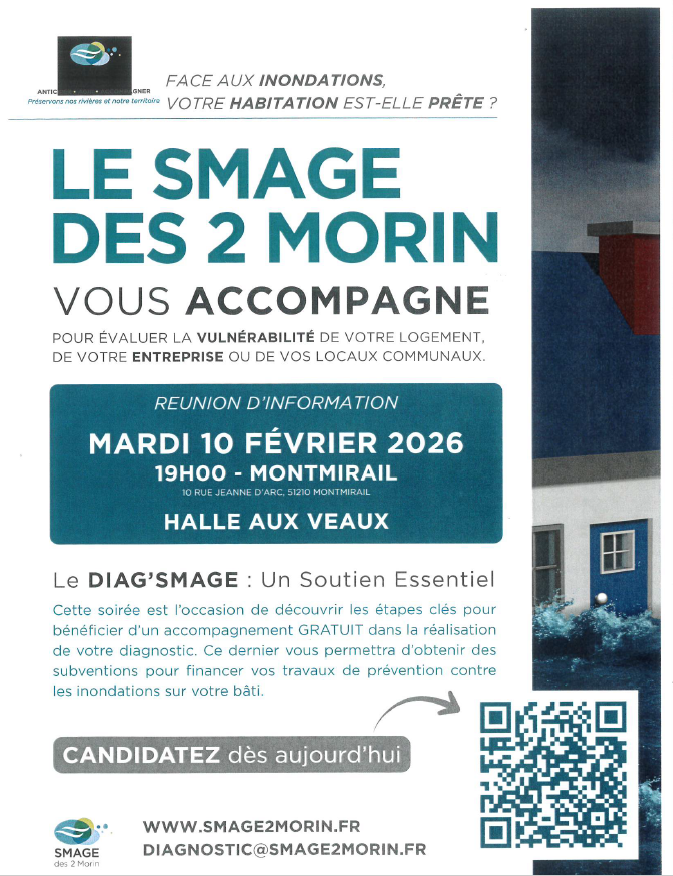 SMAGE des 2 MORIN – Réunion d&rsquo;information aux risques d&rsquo;inondation