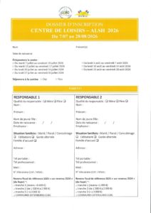 Ouverture des inscriptions centre aéré juillet – août 2026