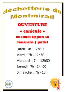 Horaires canicule déchetterie